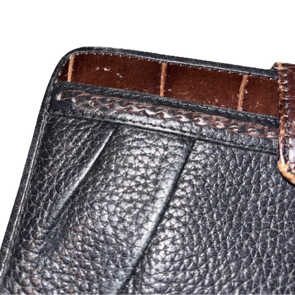 Vintage Brighton Pebble Black‎ Brown Leather Wallet - Picture 8 of 16